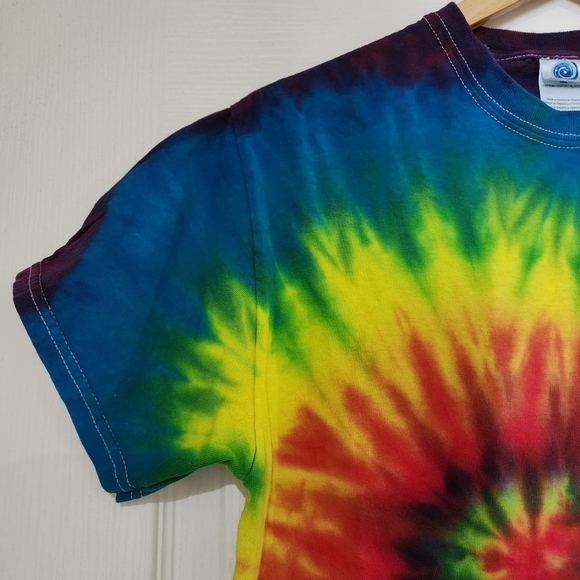Colortone Rainbow swirl short sleeve tie dye shirt Size Adult M - Picture 3 of 11